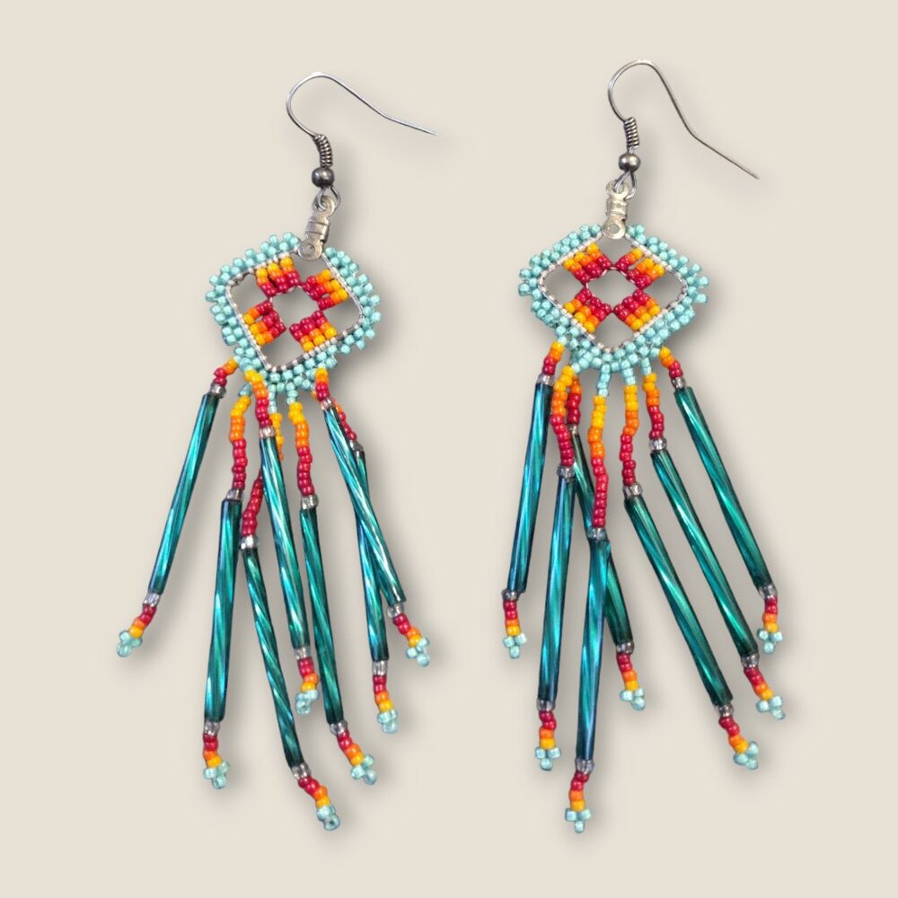 Handmade Beaded Drop Earrings